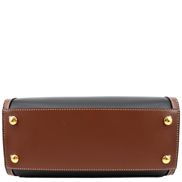 BURBERRY Mini Title Vintage Canvas Leather Two Handle Shoulder Bag Black