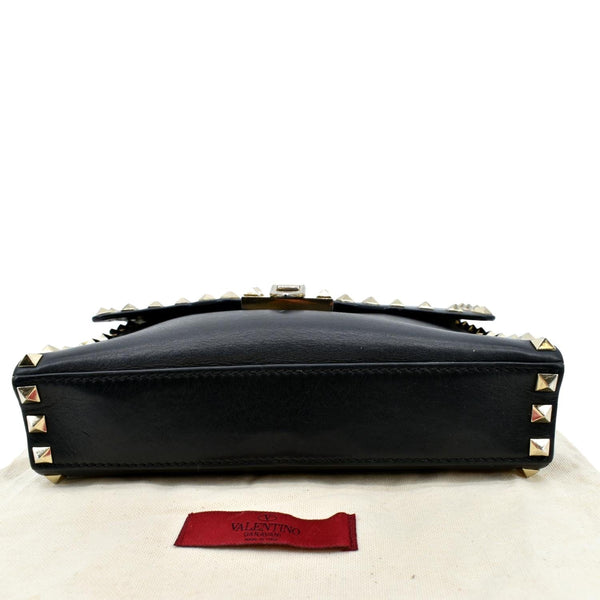 VALENTINO Rockstud Grainy Calfskin Leather Crossbody Bag Black