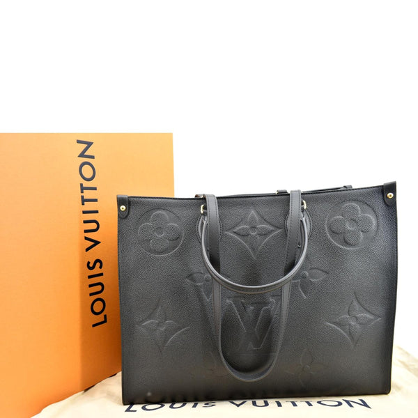 LOUIS VUITTON Onthego GM Monogram Empreinte Leather Tote Bag Black