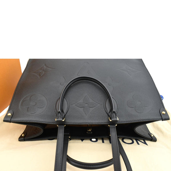 LOUIS VUITTON Onthego GM Monogram Empreinte Leather Tote Bag Black
