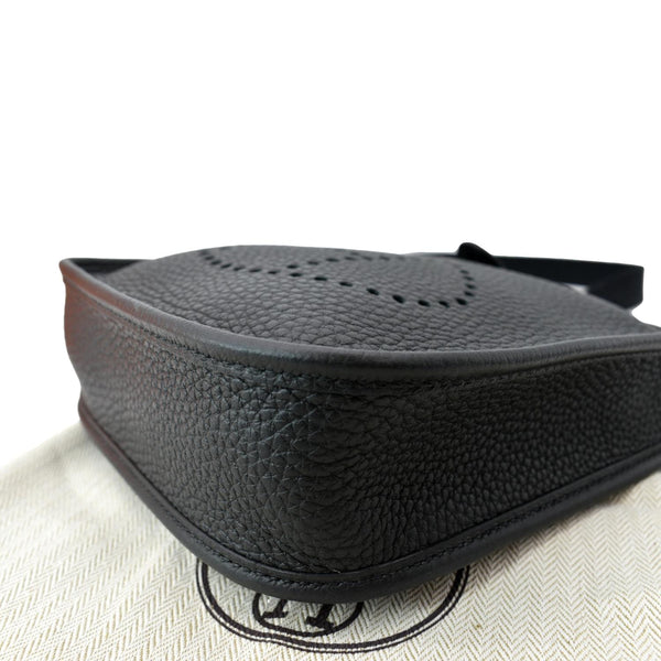 HERMES Evelyne Amazone TPM III Clemence Leather Crossbody Bag Black