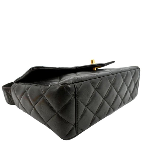 Chanel Vintage Flap Quilted Leather Shoulder Bag Black - Bottom Left