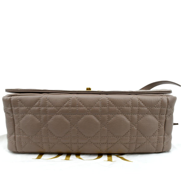 CHRISTIAN DIOR Caro Iridescent Leather Shoulder Bag Metallic Pink