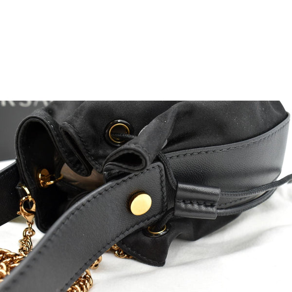 VERSACE La Medusa Charm Bucket Shoulder Bag Black