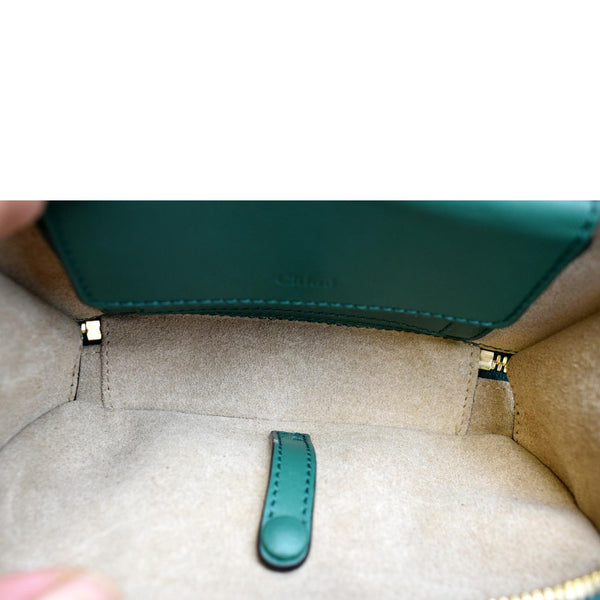 CHLOE Mini Vanity Crocodile Embossed Leather Crossbody Bag Green