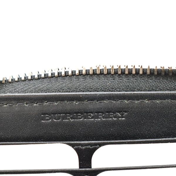 BURBERRY Studded Leather Zip Around Wallet Black