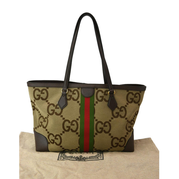 GUCCI Ophidia Jumbo GG Supreme Canvas Tote Bag Beige 631685