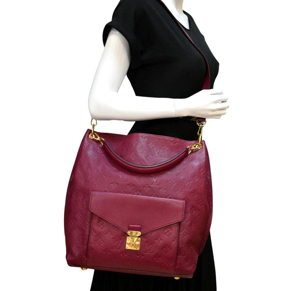 LOUIS VUITTON Metis Hobo Monogram Empreinte Shoulder Bag Maroon