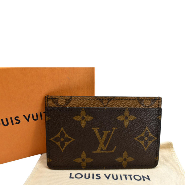 LOUIS VUITTON Monogram Canvas Card Holder Brown