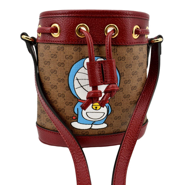 GUCCI Doraemon x Candy Mini GG Supreme Monogram Bucket Bag Beige 647801