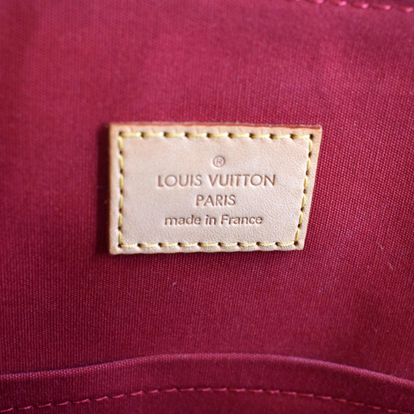 LOUIS VUITTON Alma GM Monogram Vernis Leather Satchel Bag Red