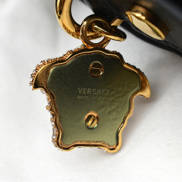 VERSACE La Medusa Charm Bucket Shoulder Bag Black