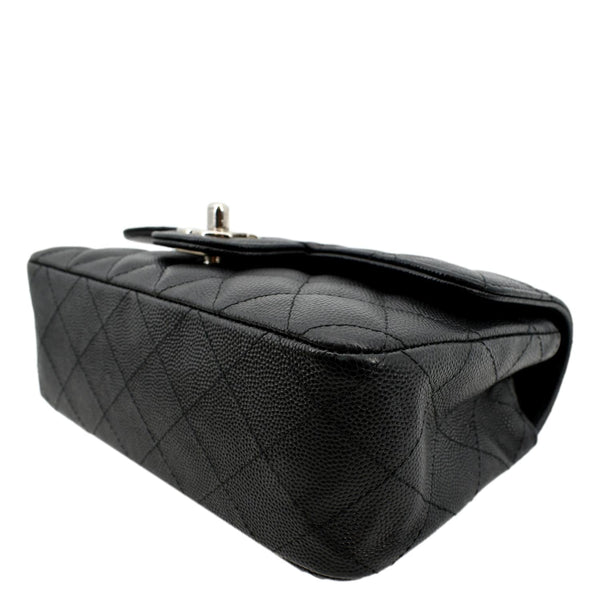 CHANEL Mini CC Flap Leather Shoulder Bag Black