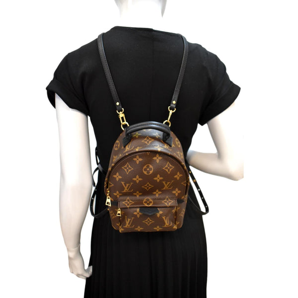 LOUIS VUITTON Palm Springs Mini Monogram Canvas Backpack Brown