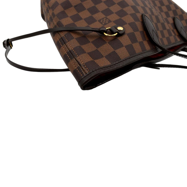 Louis Vuitton Neverfull MM Damier Ebene Tote Bag Brown - Top Right