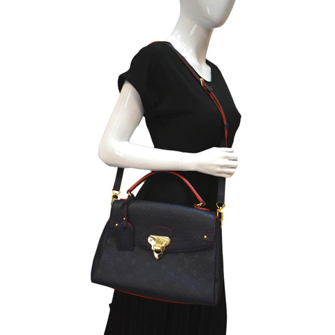 LOUIS VUITTON Georges MM Monogram Empreinte Shoulder Bag Navy Blue