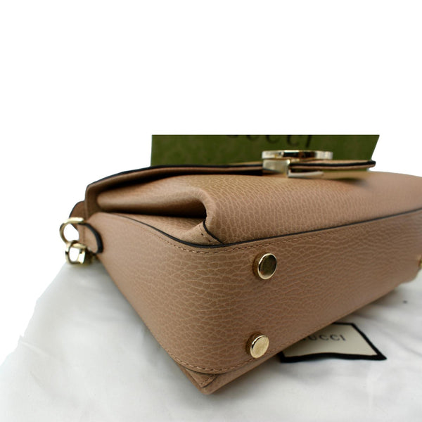 GUCCI GG Interlocking Leather Chain Shoulder Bag Brown 510302