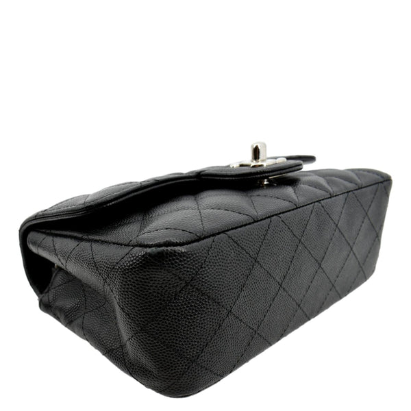 CHANEL Mini CC Flap Leather Shoulder Bag Black