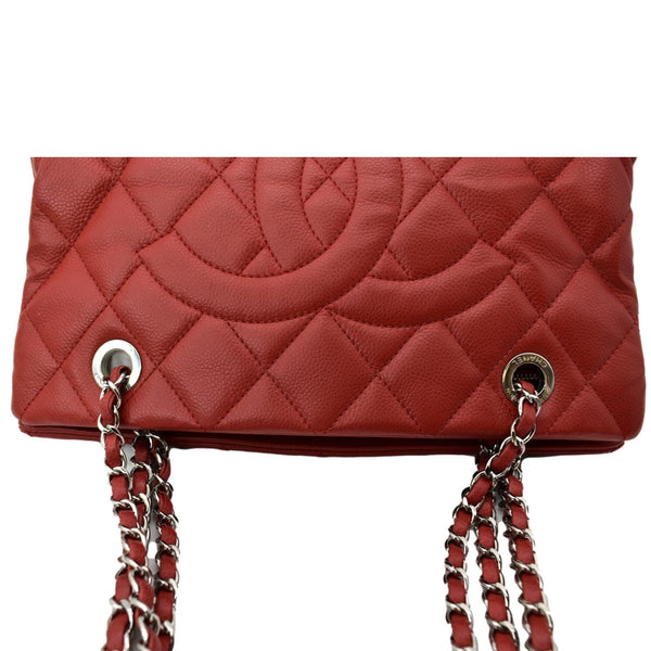 CHANEL Timeless CC Soft Quilted Caviar Leather Shopping Tote Bag Red