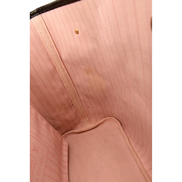 LOUIS VUITTON Neverfull MM Damier Ebene Tote Bag Brown