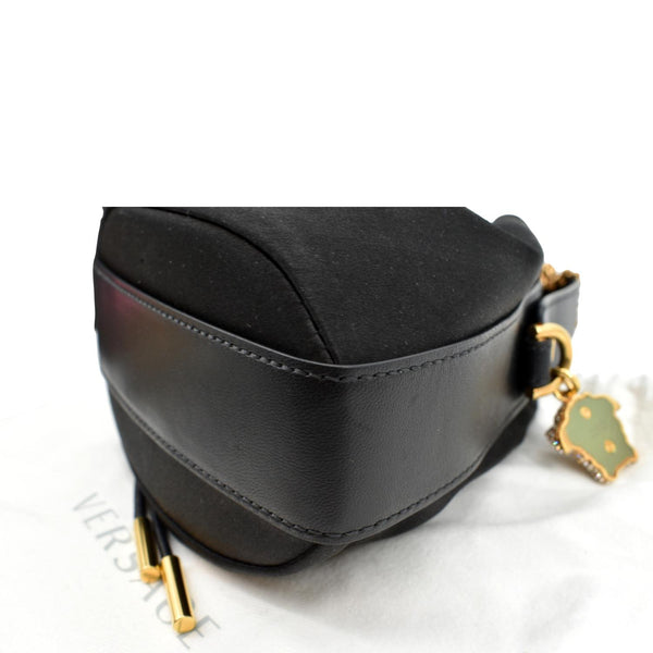 VERSACE La Medusa Charm Bucket Shoulder Bag Black