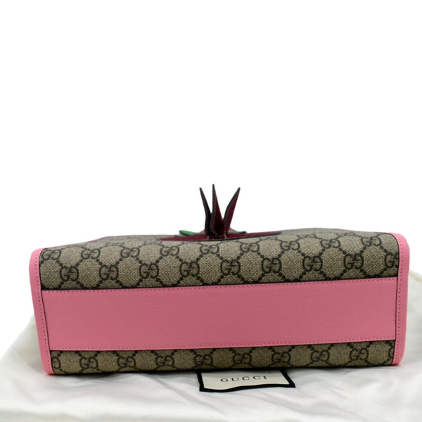 Gucci Kids Strawberry GG Supreme Canvas Tote Bag Beige - Bottom