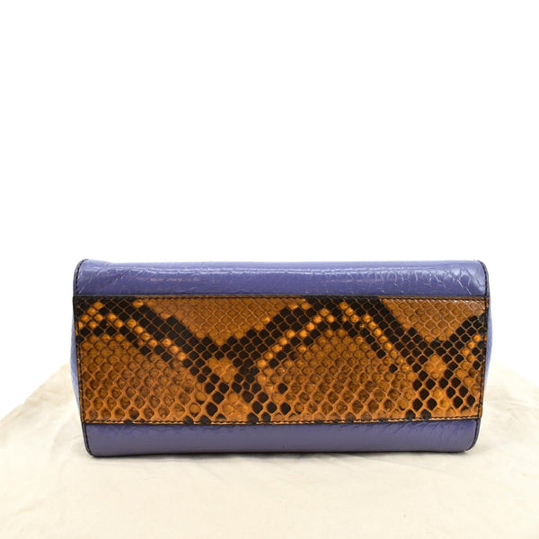 Fendi Peekaboo Mini Python Leather Shoulder Bag Brown - Bottom