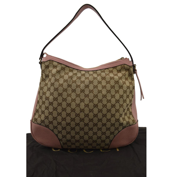 GUCCI Large Bree GG Canvas Hobo Bag Pink 449244