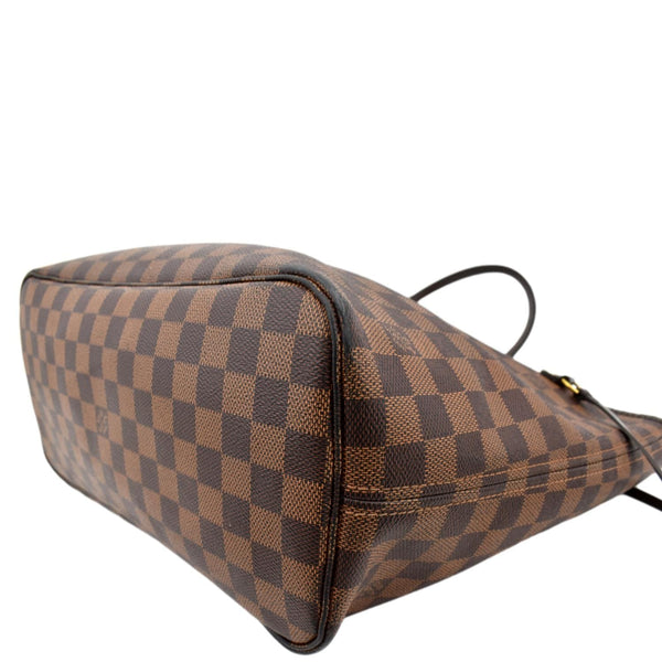 Louis Vuitton Neverfull MM Damier Ebene Tote Bag Brown - Bottom Right