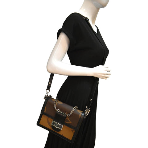 LOUIS VUITTON Giant Dauphine MM Monogram Reverse Canvas Shoulder Bag Brown