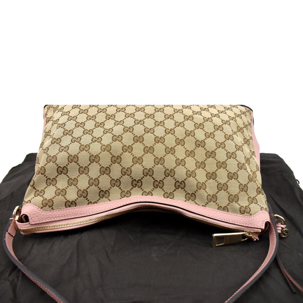 GUCCI Large Bree GG Canvas Hobo Bag Pink 449244