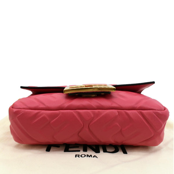 FENDI Baguette Nappa Leather Crossbody Bag Red