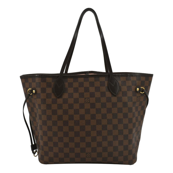 LOUIS VUITTON Neverfull MM Damier Ebene Tote Bag Brown