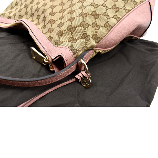 GUCCI Large Bree GG Canvas Hobo Bag Pink 449244