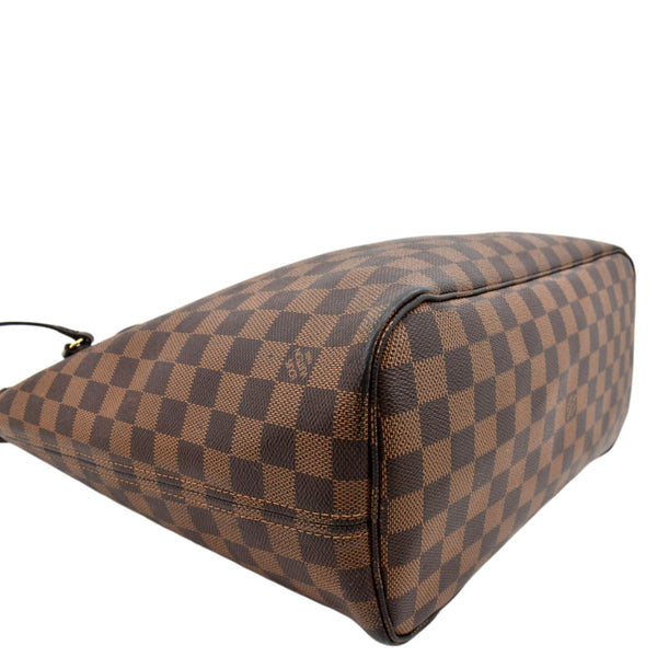 Louis Vuitton Neverfull MM Damier Ebene Tote Bag Brown - Bottom Left