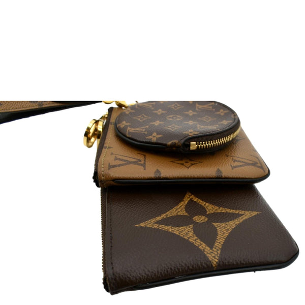LOUIS VUITTON Monogram Canvas Trio Pouch Bag Brown
