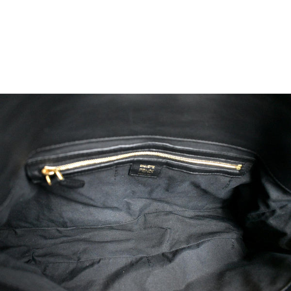 FENDI Baguette Leather Shoulder Bag Black