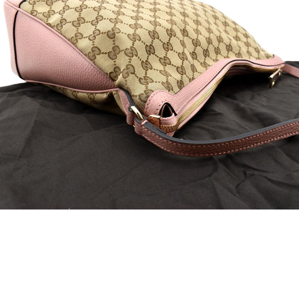 GUCCI Large Bree GG Canvas Hobo Bag Pink 449244