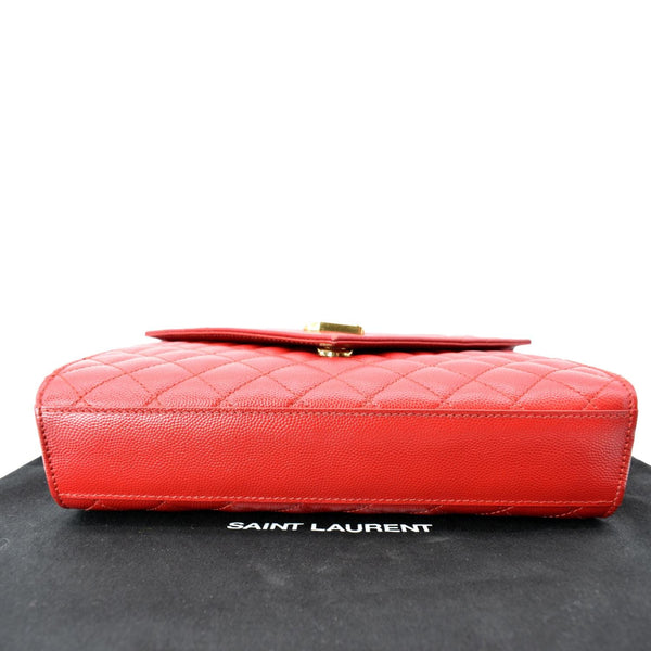 YVES SAINT LAURENT Medium Envelope Leather Chain Shoulder Bag Red