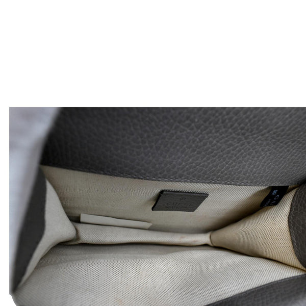 Gucci Dionysus Mini Leather Crossbody Bag in Gray - Inside