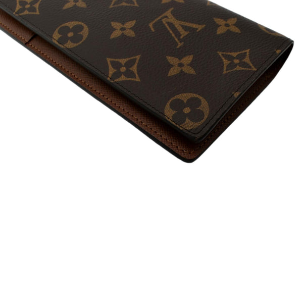 LOUIS VUITTON Brazza Monogram Canvas Bifold Long Wallet Brown