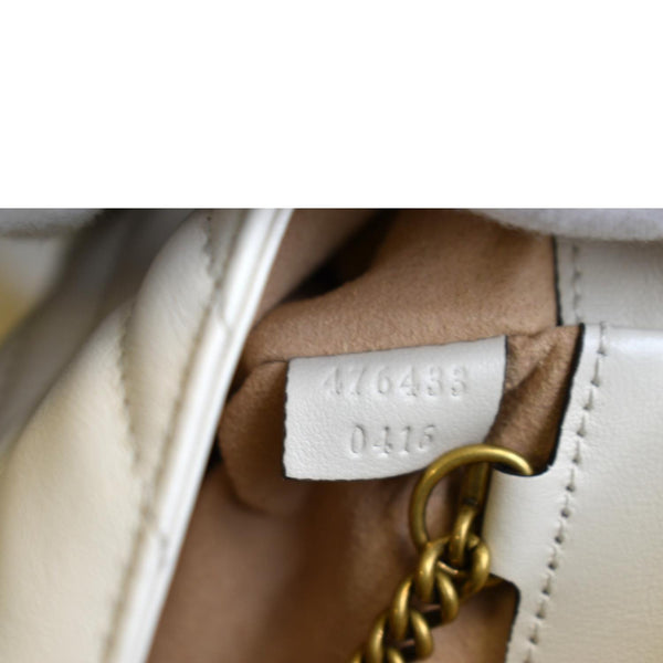 GUCCI GG Marmont Super Mini Matelasse Leather Shoulder Bag White 476433