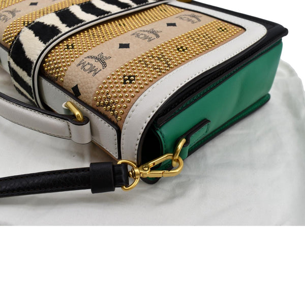 MCM Little Veronika Visetos Canvas Leather Top Handle Satchel Bag Multicolor