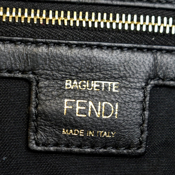 FENDI Baguette Leather Shoulder Bag Black