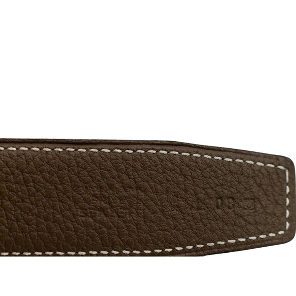 HERMES H d'Ancre Reversible Leather Buckle Belt Beige