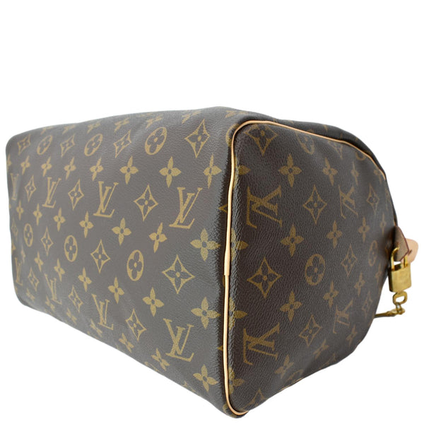 LOUIS VUITTON Speedy 30 Monogram Canvas Satchel Bag Brown