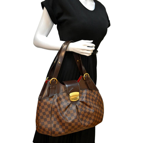 Louis Vuitton Sistina GM Damier Ebene Shoulder Bag - Full View