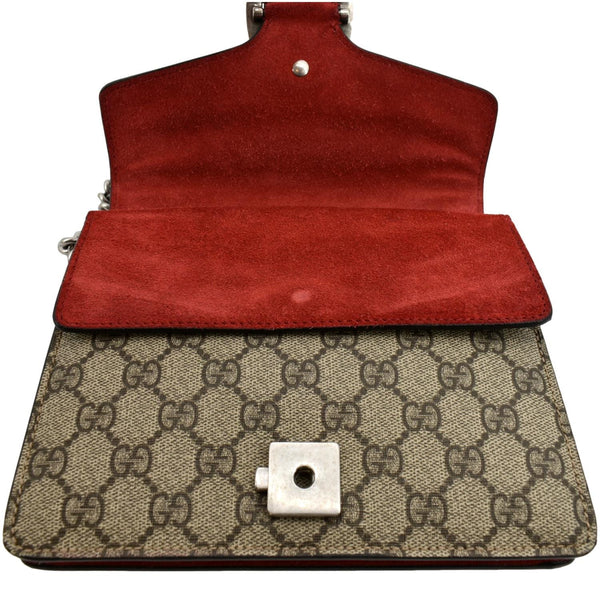 GucciI Dionysus Mini GG Supreme Canvas Crossbody Bag - Open