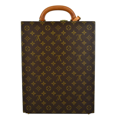 LOUIS VUITTON Attache Case Vertical Monogram Canvas Briefcase Brown