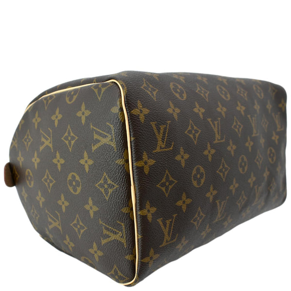 LOUIS VUITTON Speedy 30 Monogram Canvas Satchel Bag Brown